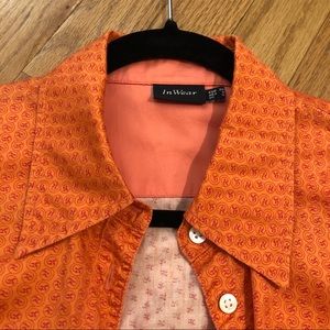 Monogrammed Orange Button Down Shirt